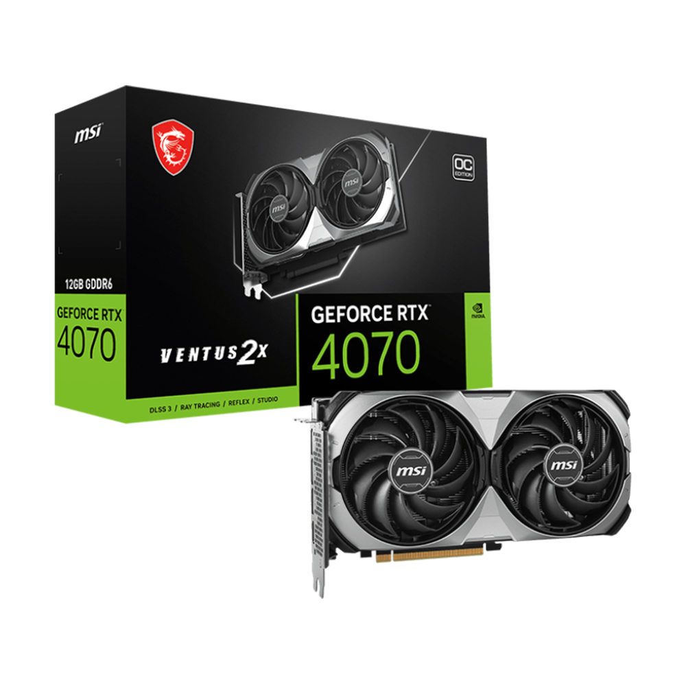 MSI RTX 4070 12GB Ventus 2X E1 OC Black | Gaming