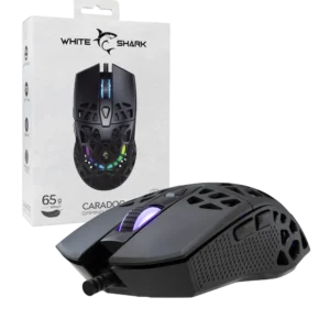 White Shark Caradoc Black RGB Gaming Mouse 65G Light Weight