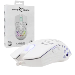 White Shark Caradoc White RGB Gaming Mouse | 65G Light Weight