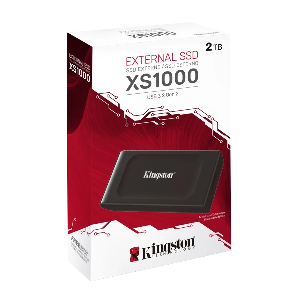 Kingston 2TB XS1000 External SSD USB 3.2 Gen 2 1GBs
