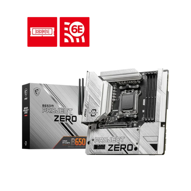 MSI B650M PROJECT ZERO WIFI6 AMD AM5 DDR5 Gaming