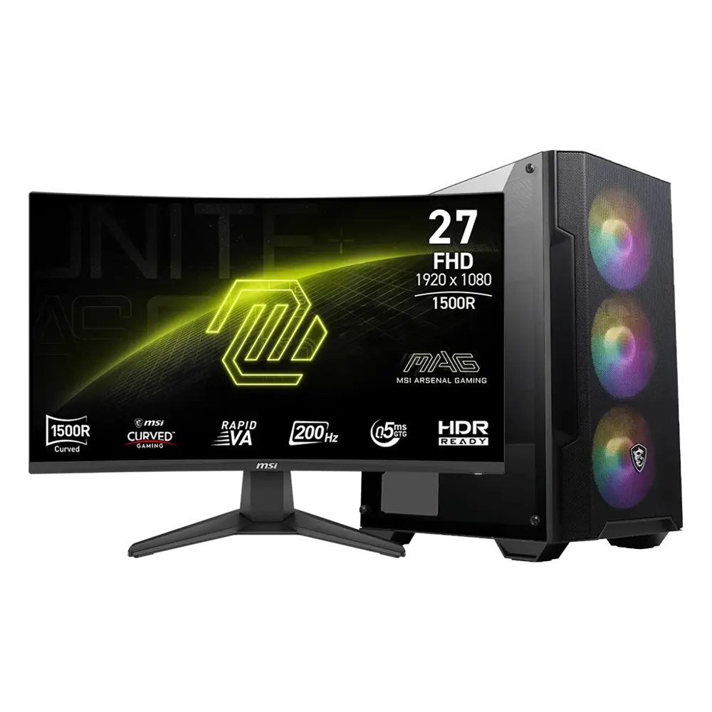MSI Build RGB Gaming PC Intel i5-12600KF/RTX5060Ti/200Hz 27"