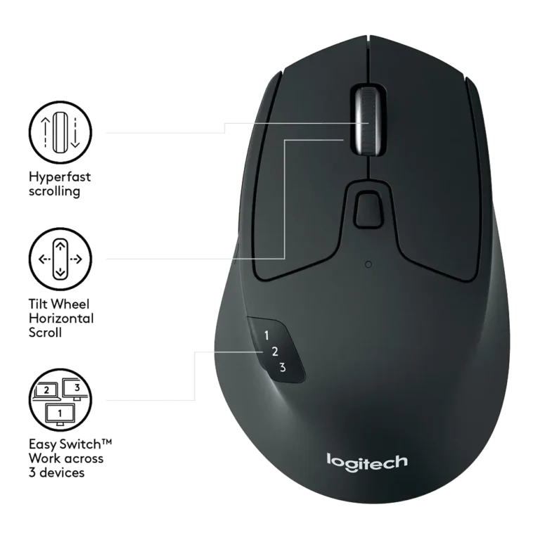 Logitech M720 Triathlon Bluetooth Optical Mouse thumbnail 2