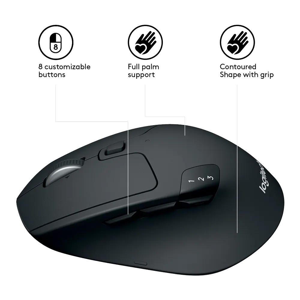 Logitech M720 Triathlon Bluetooth Optical Mouse - Figura 3