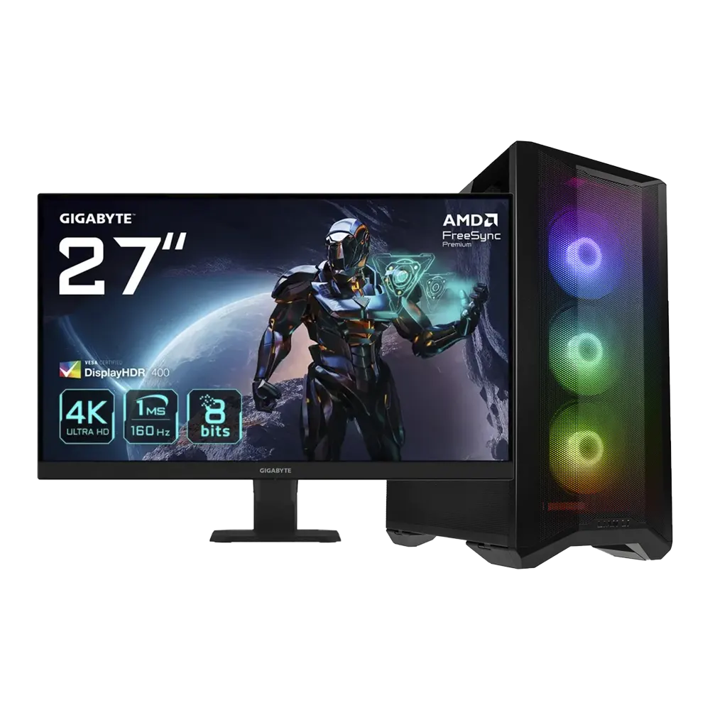 Ryzen ELITE 4K Gaming RGB PC Ryz 9 9950X RX 9070XT 27" 4K 160Hz