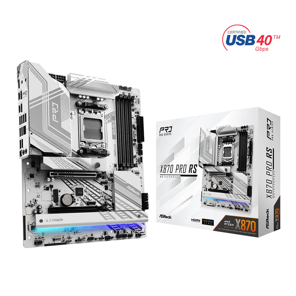 ASRock X870 Pro RS RGB | Gaming AM5 ATX