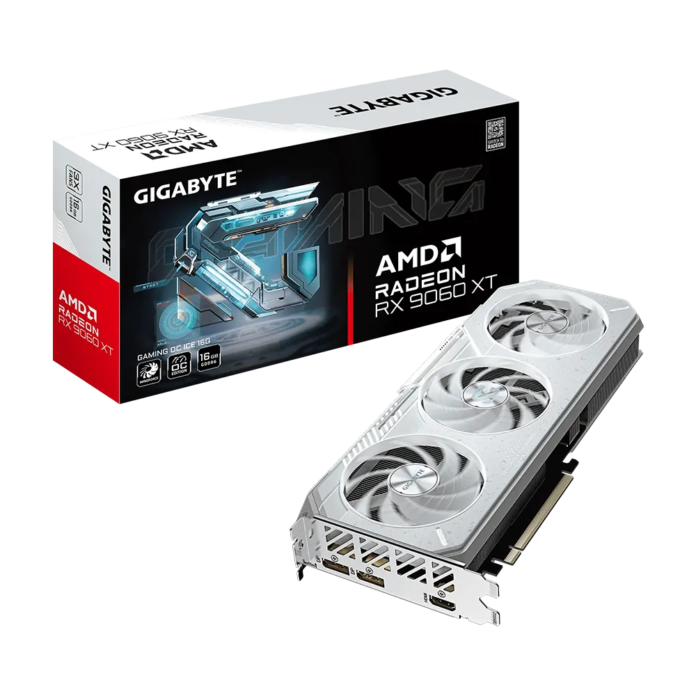 Gigabyte RX 9060 XT 16GB GAMING OC ICE | White 3Fan