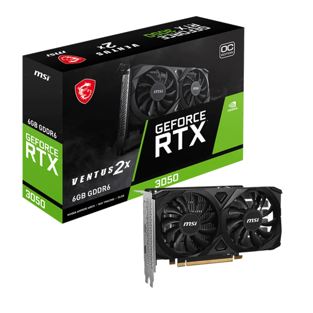 MSI Ventus RTX 3050 6GB GDDR6 2X E OC