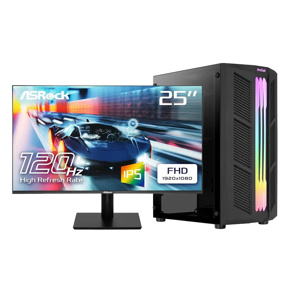 Ryzen Gaming SET RGB LowPrice Ryz5 8400F/RTX 5050/25" 120Hz