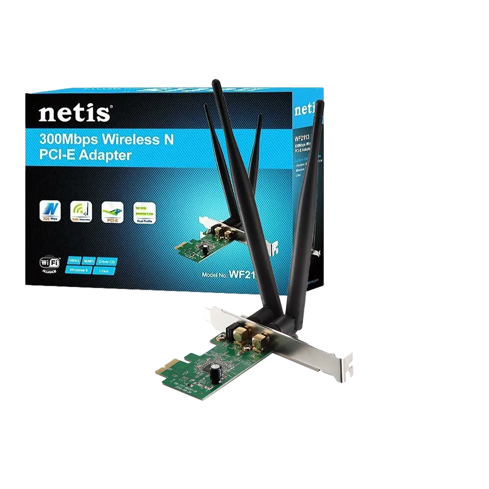 Netis 300Mbps High Power PCI-E Wireless Adapter 2Antena