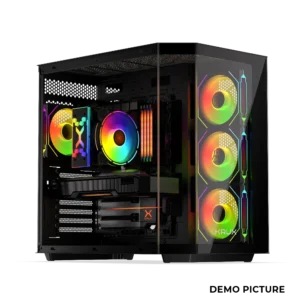 Krux Empero ARGB FishTank Glass | Black ATX
