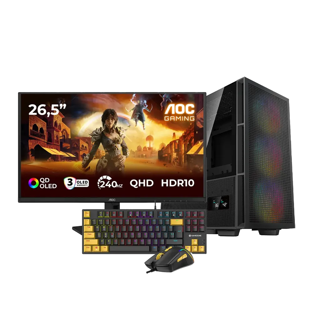 BlazeINFERTO GAMING SET Ryz7 7800X3D/RTX 5060Ti 16GB/27″ OLED 240Hz/32GB DDR5/1TB NVMe