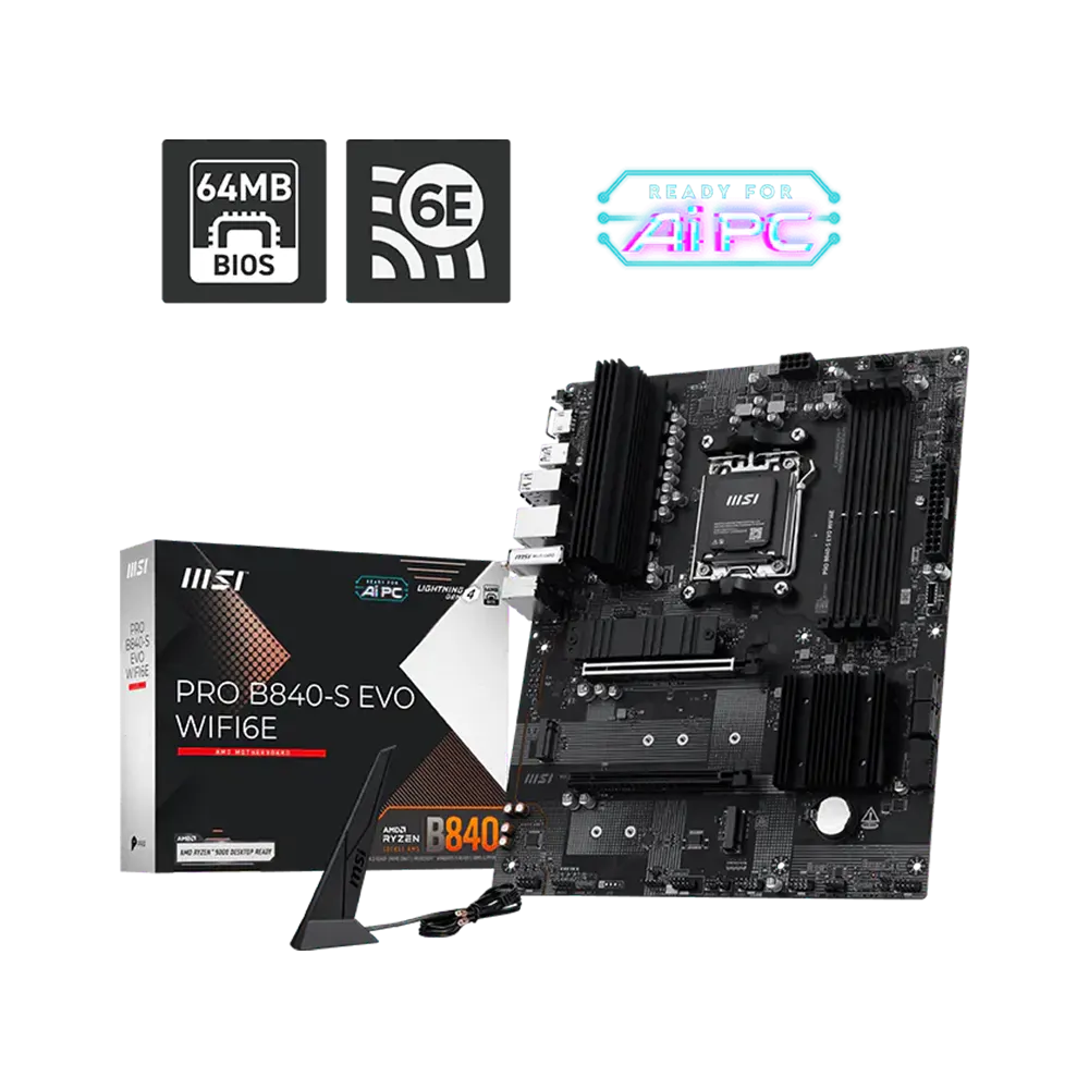 MSI PRO B840-S EVO WIFI6E AM5 DDR5 ATX